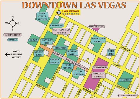 las vegas downtown map printable.